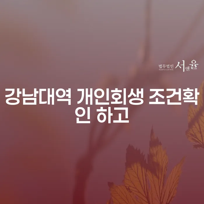 강남대역 개인회생 조건확인 하고