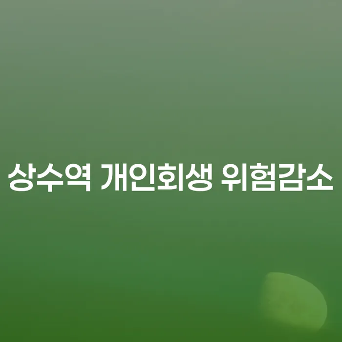 상수역 개인회생 위험감소